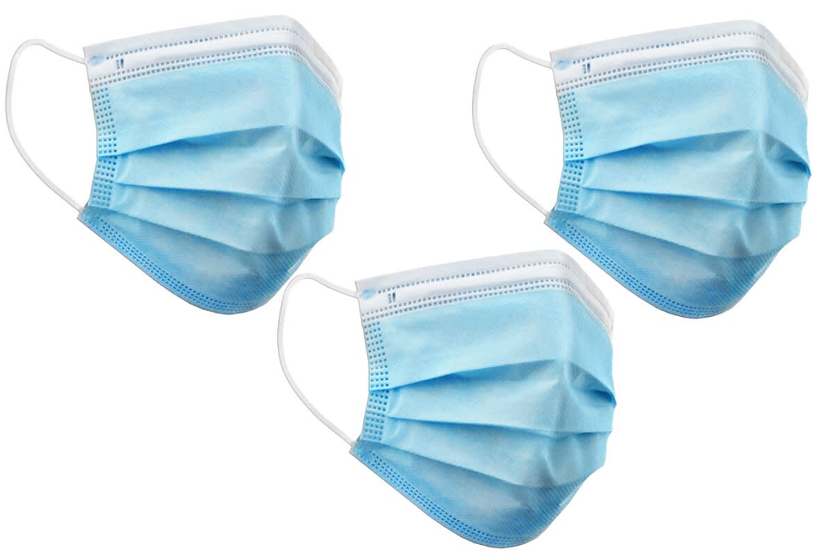 Disposable Protective Mask, 50 Masks Blue