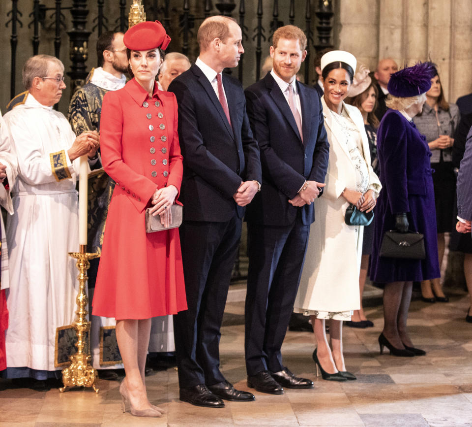 Kate, William, Harry and Meghan at the Commonwealth Day service [Photo: Getty]