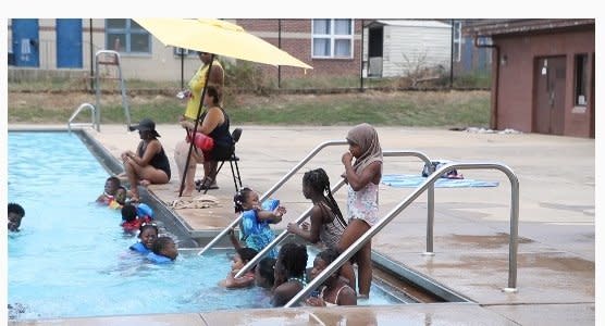 Children swim at the Foster Brown public pool in Wilmington, July 12.&nbsp;Mayor Mike Purzycki&nbsp;said in a statement that city officials at&nbsp;the pool &ldquo;used poor judgement&rdquo; regarding the children&rsquo;s attire. (Photo: Screenshot from Delaware News Journal video)