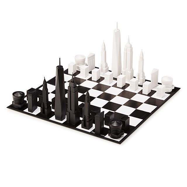 For those missing the Big Apple, this chess set will give them a sense of the skyline. In this game, the pawns are actually brownstones. You'll see other New York City landmarks there, too. <a href="https://fave.co/36CCAtW" target="_blank" rel="noopener noreferrer">Find it for $120 at Uncommon Goods</a>.