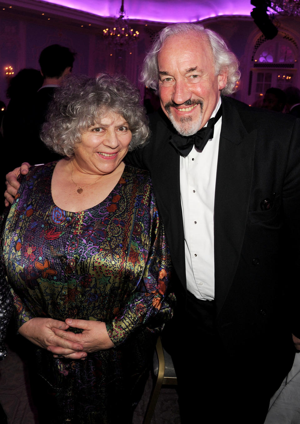 LONDON - NOVEMBER 28:  EMBARGOED FOR PUBLICATION IN UK TABLOID NEWSPAPERS UNTIL 48 HOURS AFTER CREATE DATE AND TIME. MANDATORY CREDIT PHOTO BY DAVE M. BENETT/GETTY IMAGES REQUIRED Miriam Margolyes and Simon Callow attends the London Evening Standard Theatre Awards ceremony at The Savoy Hotel on November 28, 2010 in London, England. (Photo by Dave M. Benett/Getty Images)