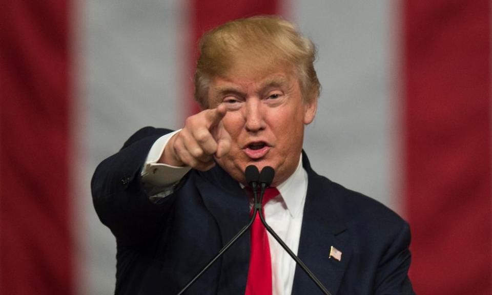 Donald Trump speaks during a campaign rally in South Carolina.