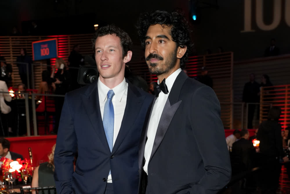 NEW YORK, NEW YORK - APRIL 25: (L-R) Callum Turner and Dev Patel attend the 2024 TIME100 Gala at Jazz at Lincoln Center on April 25, 2024 in New York City.  (Photo by Sean Zanni/Patrick McMullan via Getty Images)