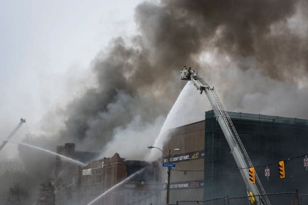 The fire that devastated York Memorial Collegiate Institute in Toronto happened on May 6, 2019. (Tijana Martin/The Canadian Press - image credit)