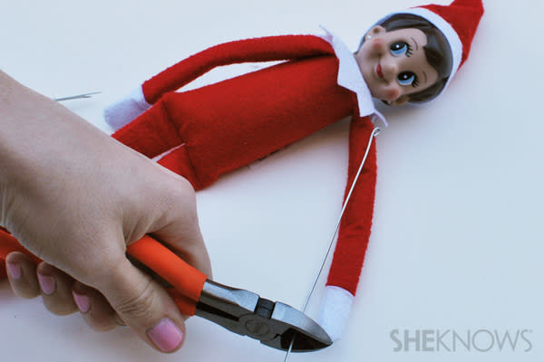 Cut the wire to fit - making your Elf on the Shelf bendable