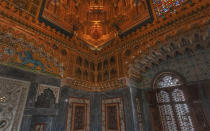 The fantasy Moorish design of the <b>Arab Room</b>, reminiscent of Pre-Raphaelite visions of harem rooms, was designed in the 1880s by architect and Medieval revivalist William Burges for the castle’s Victorian era owner, John Crichton-Stuart, the 3rd Marquess of Bute.