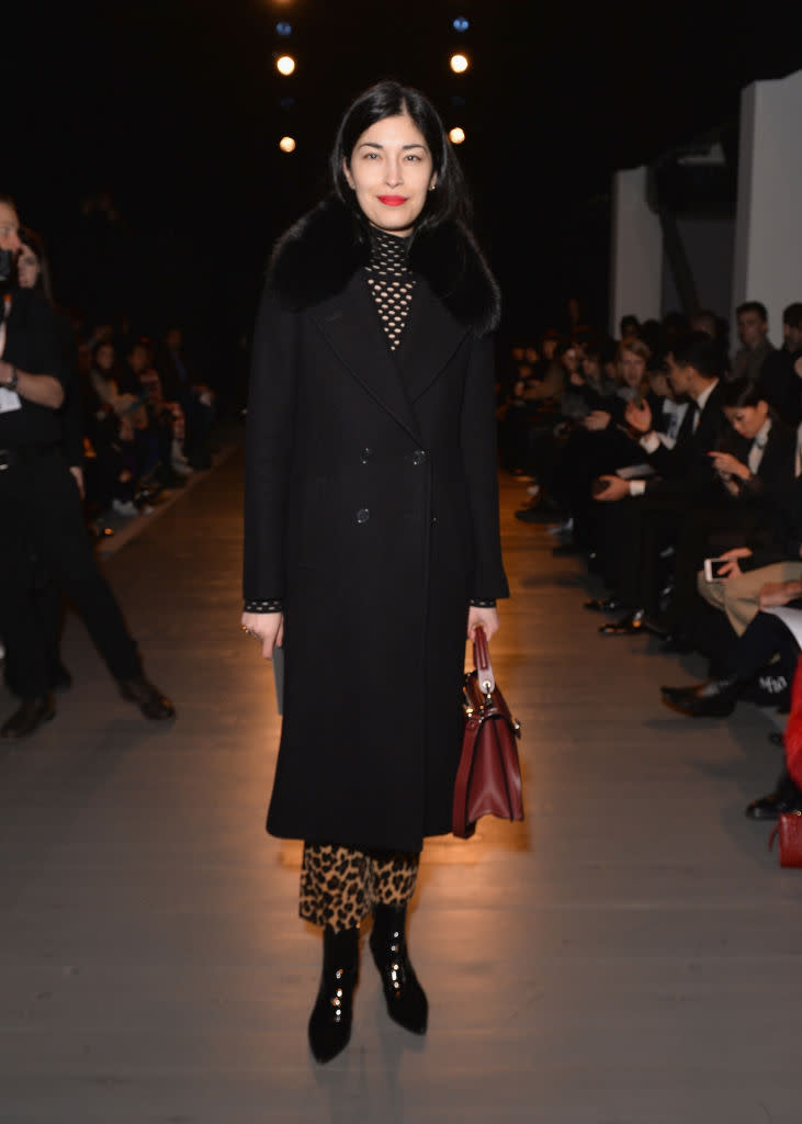 <p>Caroline Issa never fails to deliver major outfit envy and this season is no different. The street style favourite donned a faux fur collared coat with leopard print between shows on Saturday. <em>[Photo: Getty]</em> </p>