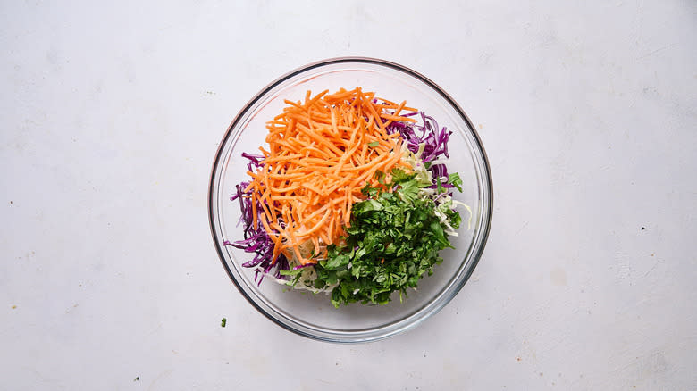 coleslaw veggies in bowl
