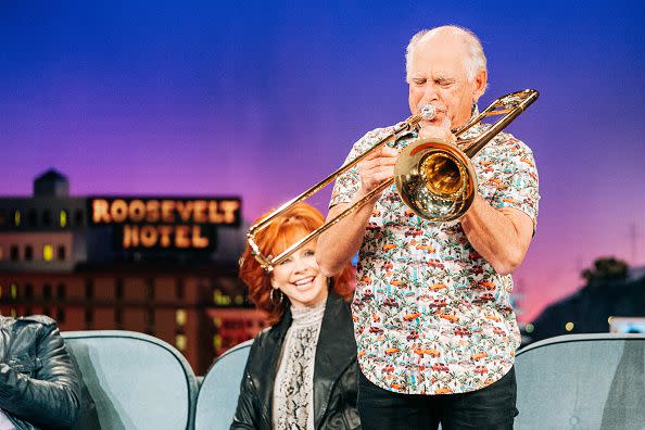 LOS ANGELES - APRIL 4: The Late Late Show with James Corden airing Thursday, April 4, 2019, with guests Matthew McConaughey, Reba McEntire, Jimmy Buffett. (Photo by Terence Patrick/CBS via Getty Images)