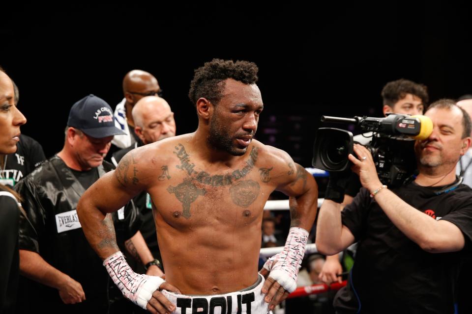 Austin Trout in the ring after his 12-round loss to Jermall Charlo. (Getty Images)