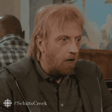 Roland looking shocked on Schitt's Creek