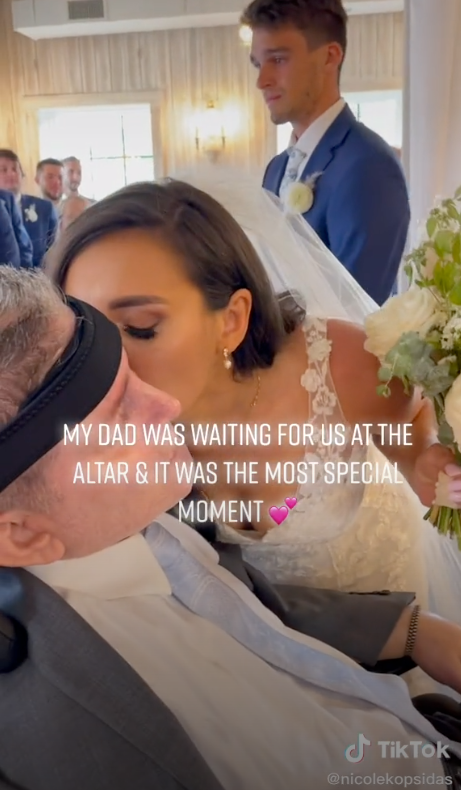 bride kisses quadriplegic dad tiktok video