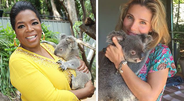 Oprah Winfrey and Chris Hemsworth's wife Elsa Pataky at Hamilton Island. Source: AAP