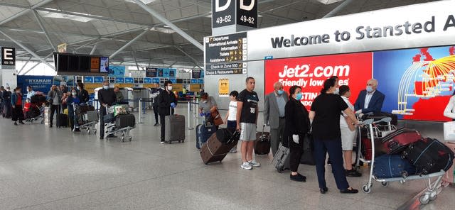 Passengers at Stansted Airport