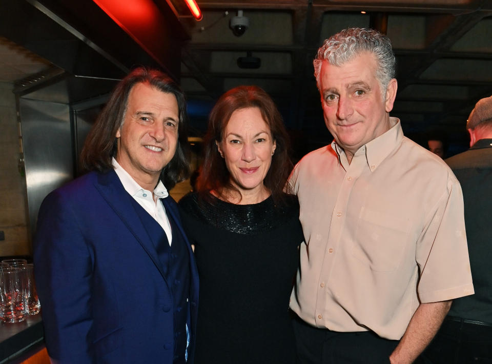 Scott Mitchell, Tanya Franks and Martin Marquez attend the press night performance of 