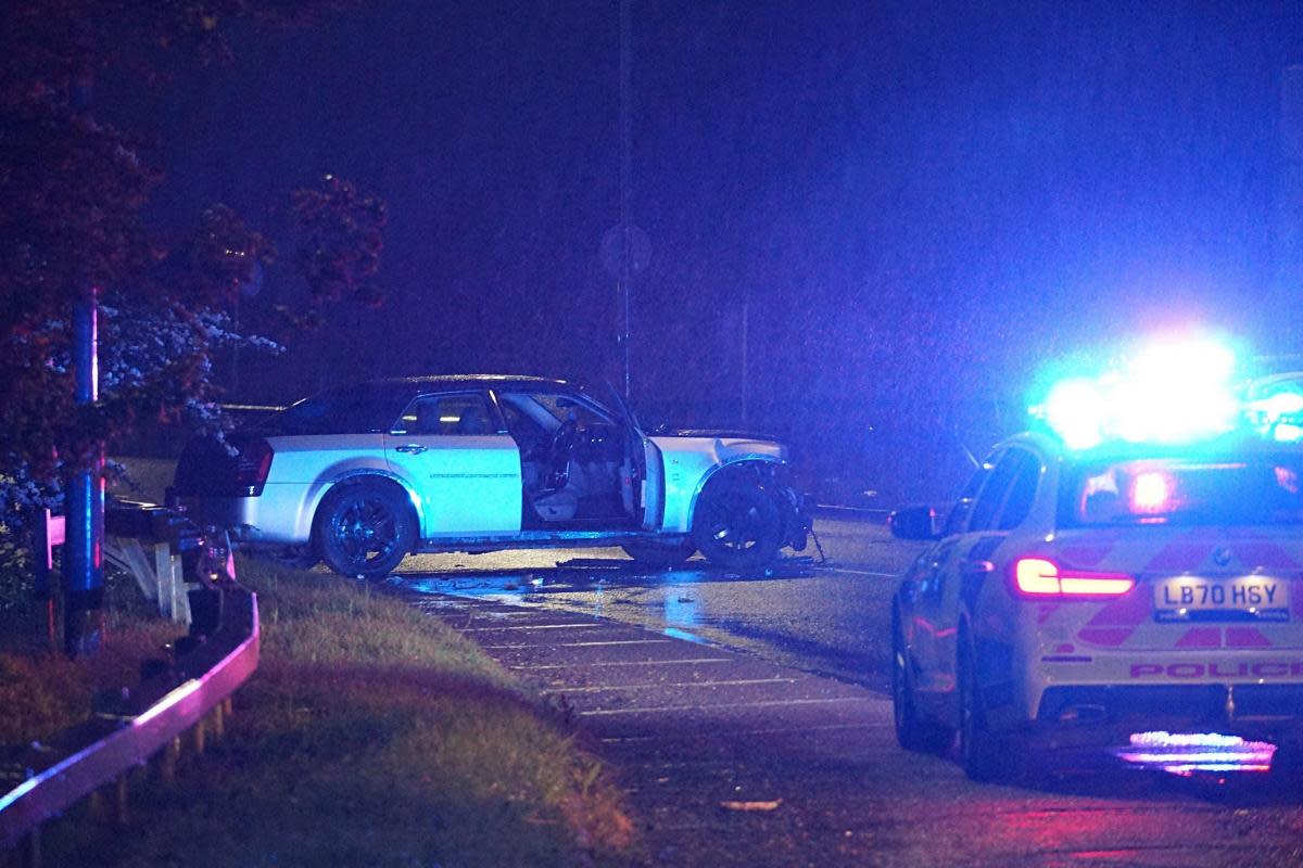 Car crashes into roundabout <i>(Image: Sussex News and Pictures)</i>
