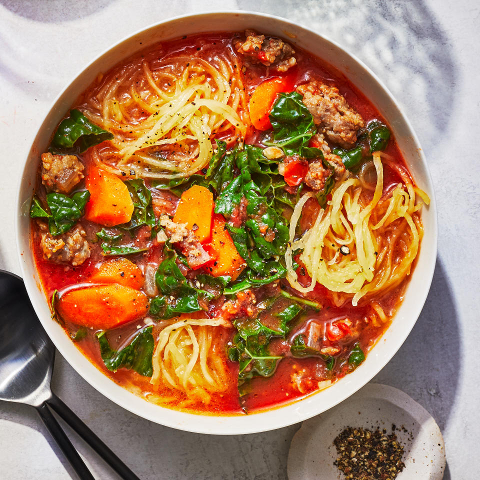 Spaghetti Squash Soup with Sausage