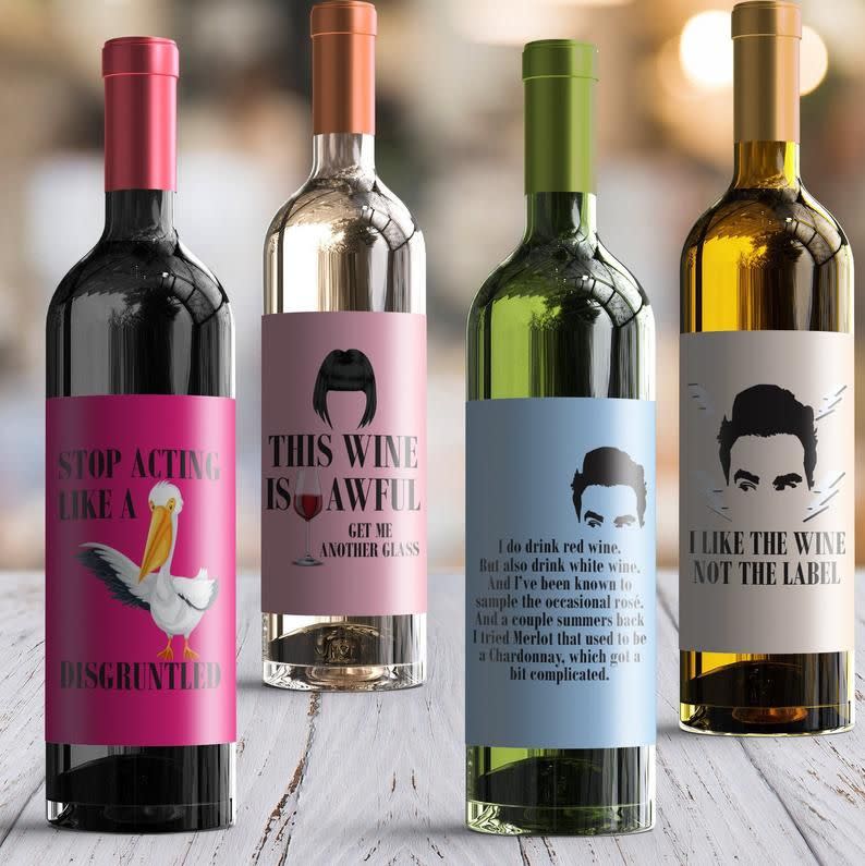 Schitt's Creek Party Wine Labels