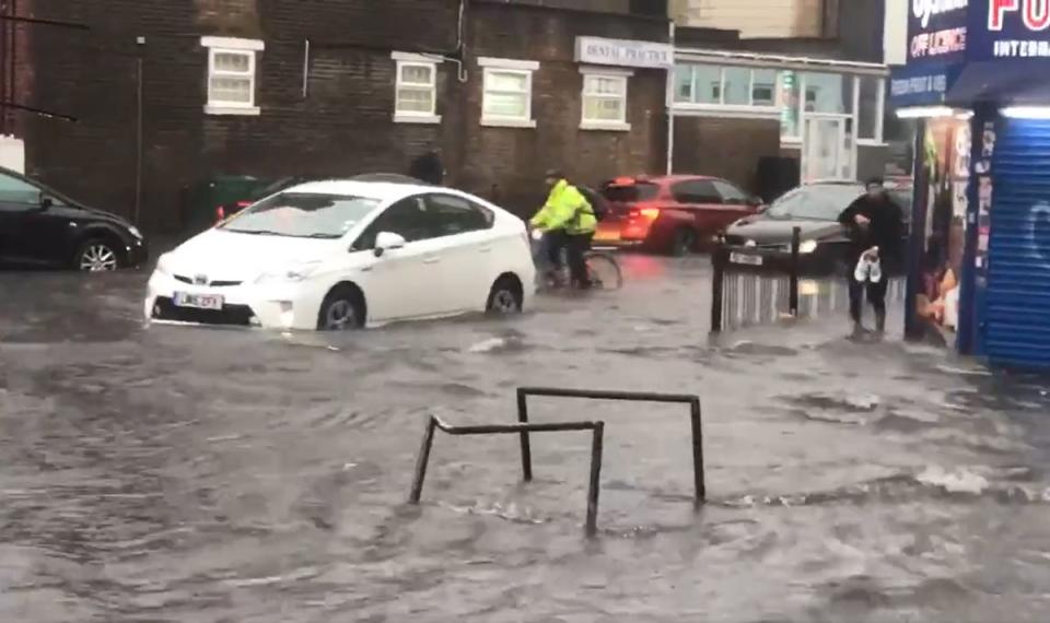 Flooding in London in 2021 (@braggendasz/PA) (PA Media)