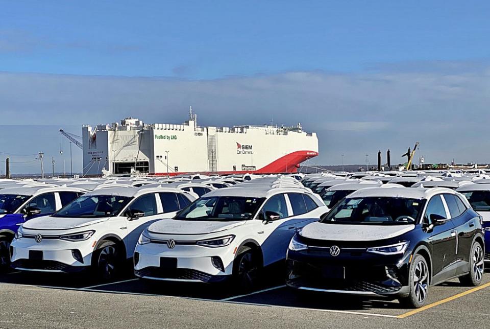 福斯殺手級電動車ID.4跨界休旅本周出廠登船銷往全球市場，預計今