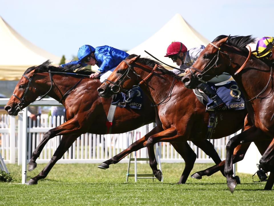 Coroebus ridden by William Buick wins The St James's Palace Stakes during Royal Ascot 2022.