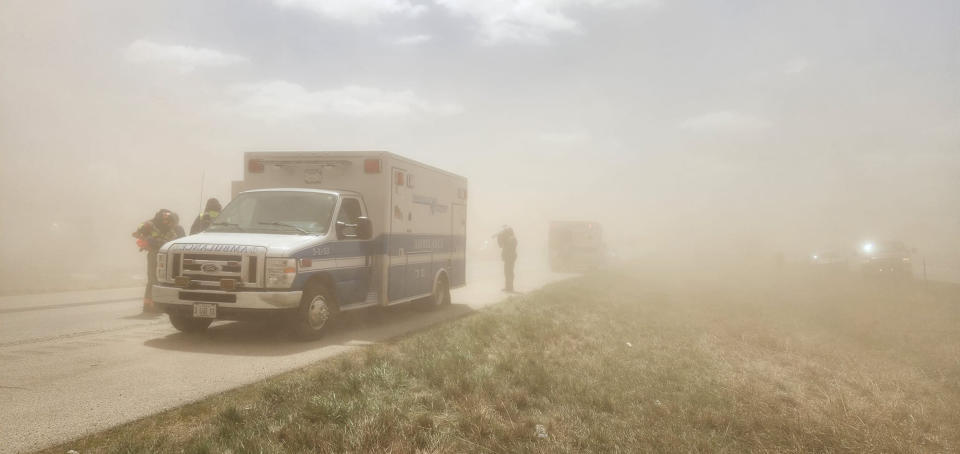 The dust led to zero visibility. (Courtesy Nathan Cormier)