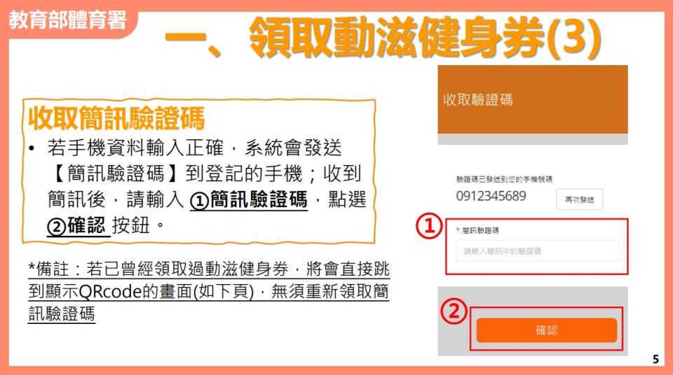 動滋健身券領取辦法(2)。   圖：教育部體育署／提供