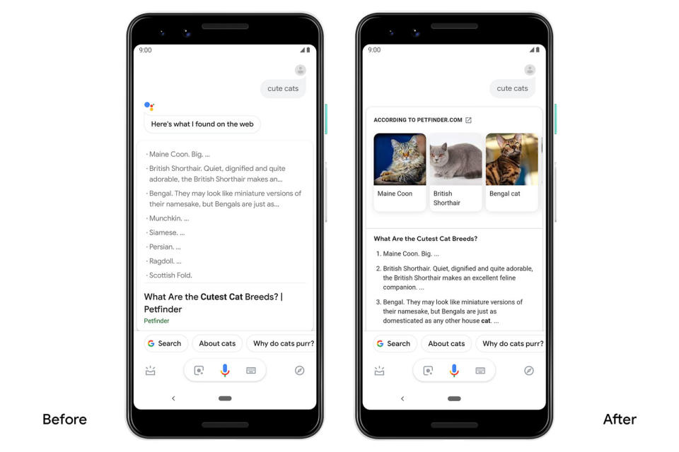 The next time you ask Google Assistant a question, you'll be more likely toget something beyond a flurry of web links