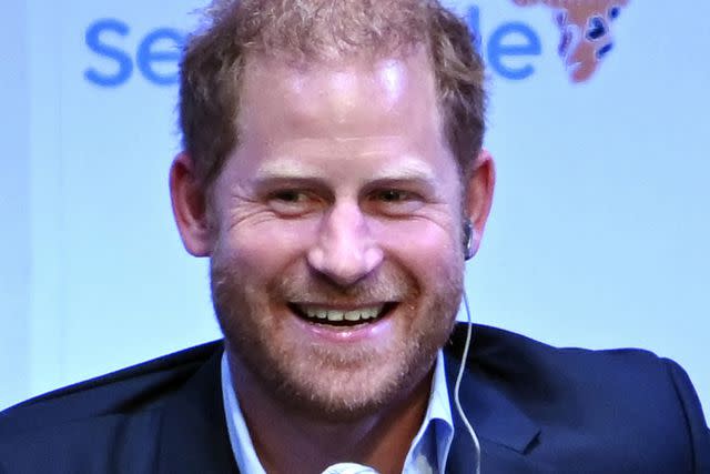 <p>The Yomiuri Shimbun via AP Images</p> Prince Harry at the summit in Tokyo, Japan