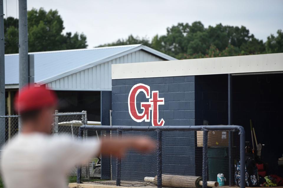 Grovetown softball head coach Kyle Cartledge stands in front of the dugout during a practice at their softball field on Thursday, July 21, 2022. 