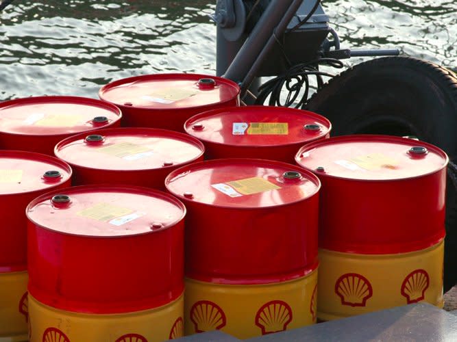 shell oil barrels