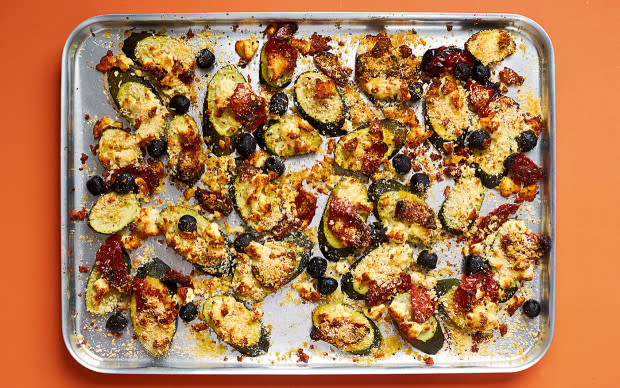 Mediterranean Zucchini Roasted With Olives, Feta and Tomatoes<p>Courtesy of David Loftus</p>