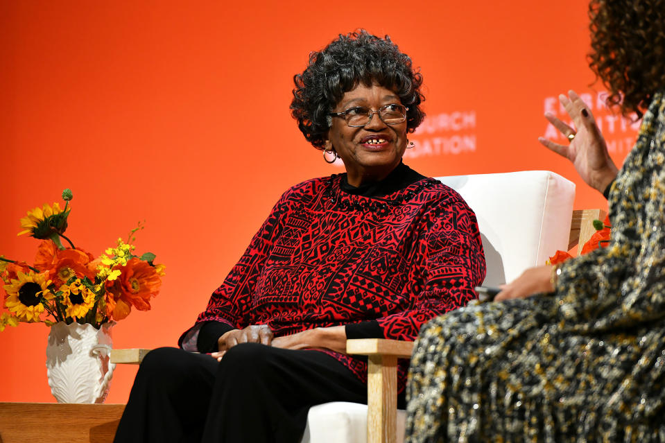 Claudette Colvin, Civil Rights Activist, speaks at the Embrace Ambition Summit by the Tory Burch Foundation. (Craig Barritt / Getty Images)