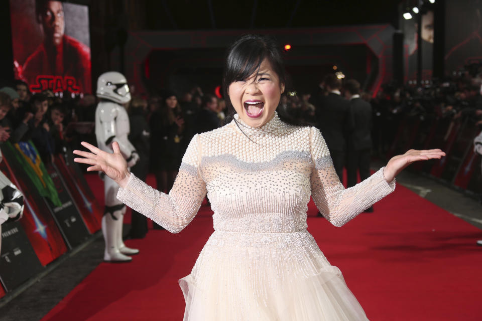 Actress Kelly Marie Tran poses for photographers upon arrival at the premiere of the film 'Star Wars: The Last Jedi' in London, Tuesday, Dec. 12th, 2017Britain Star Wars The Last Jedi Premiere, London, United Kingdom - 12 Dec 2017