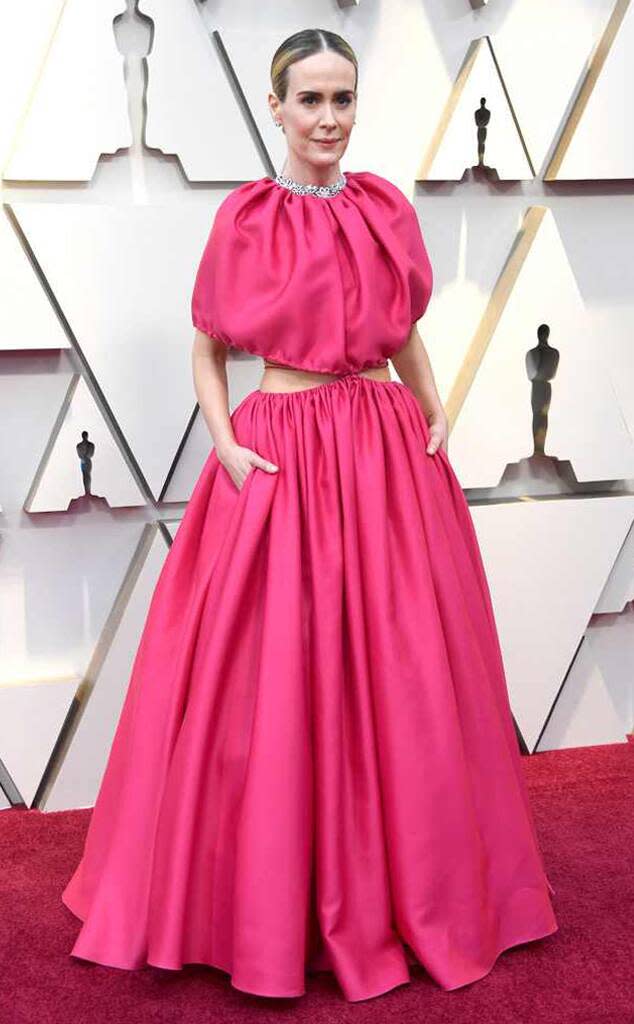 Sarah Paulson, 2019 Oscars, 2019 Academy Awards, Red Carpet Fashions, OMG Oscars Looks of All-Time, pink