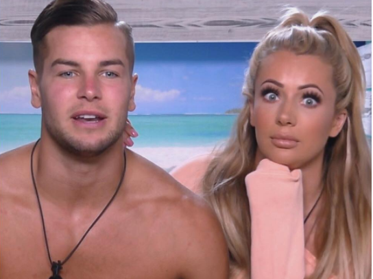 Liv, Chris' Love Island partner, looks genuinely scared. Source: ITV