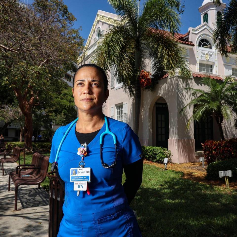 Laura Rivas, critical care nurse at Jackson Memorial who worked in the main COVID unit treating the sickest patients.