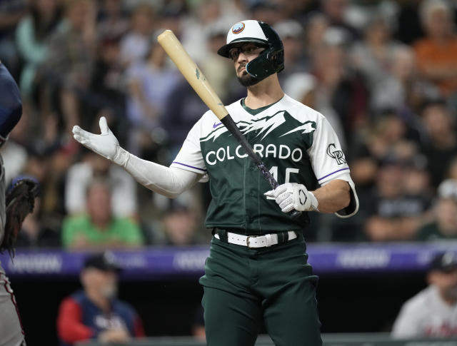 Denver CO, USA. 4th June, 2022. Atlanta right fielder Ronald Acuna Jr. (13)  comes off the field during the game with Atlanta Braves and Colorado  Rockies held at Coors Field in Denver
