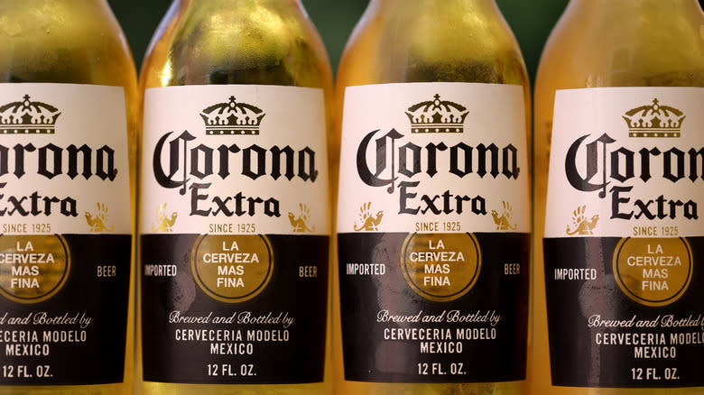 Row of Corona beers