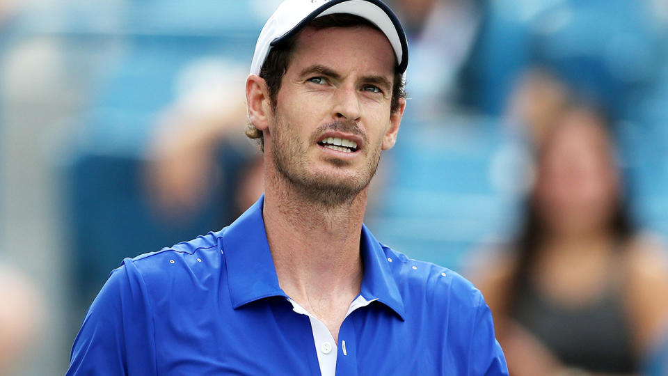 Andy Murray in action against Richard Gasquet in Cincinnati. (Photo by Rob Carr/Getty Images)