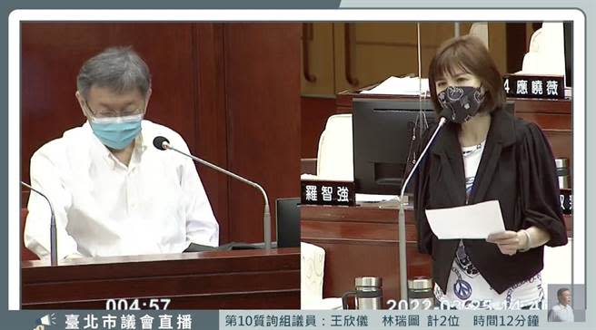 台北市長柯文哲今前往議會進行施政報告。（摘自北市議會轉播）