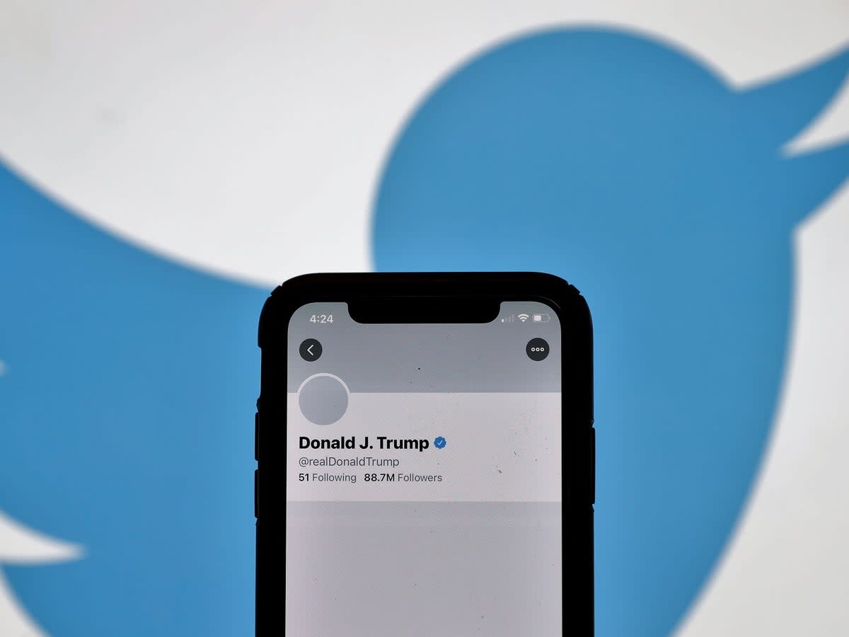 Donald Trump received a ‘permanent suspension’ from Twitter on 8 January, 2021 (Getty Images)