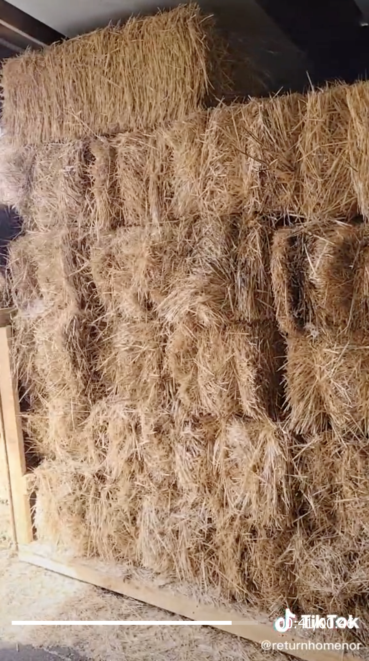 A large of hay bails from Return Home's TikTok