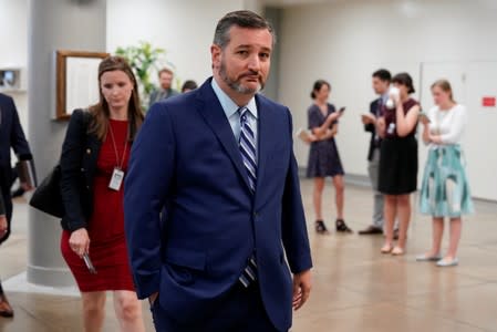 FILE PHOTO: Senator Ted Cruz (R-TX) arrives for a vote on Capitol Hill in Washington
