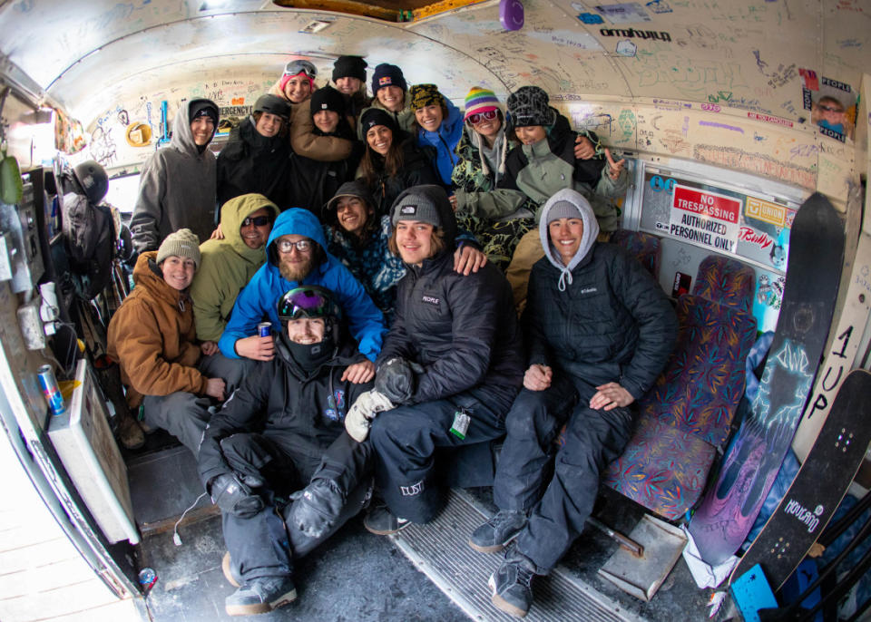 The Pine Knob park crew minibus warming hut with everyone hanging out.<p>Mary T. Walsh</p>