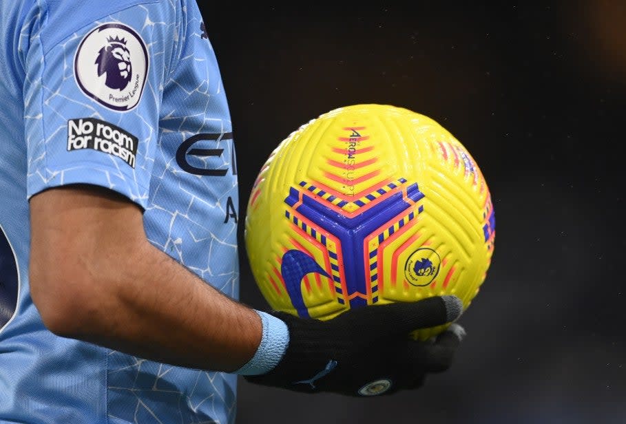 A general view of a Manchester City player (Pool via REUTERS)