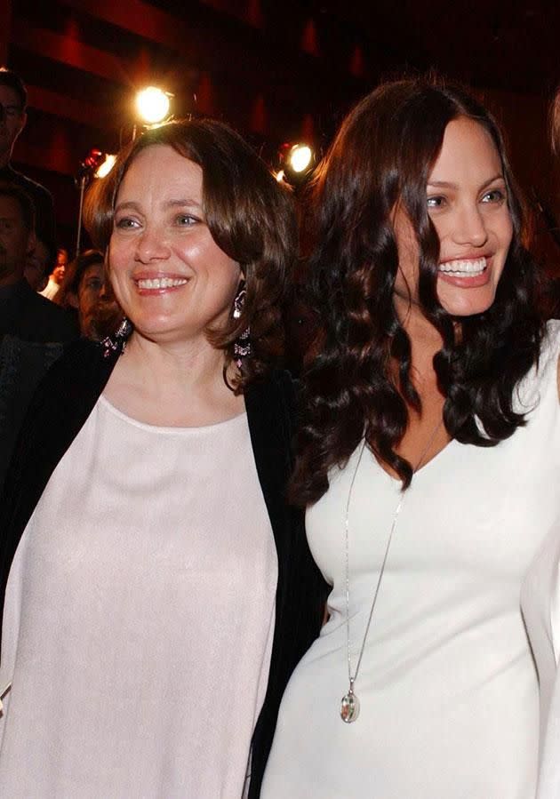 Ange's mum Marcheline Bertrand died in 2007 of ovarian cancer. Pictured with the actress in 2001. Source: Getty