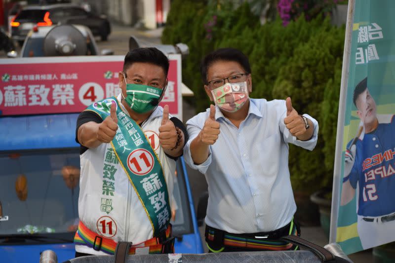 ▲潘孟安縣長擔心「阿榮」的選情，還特別親自支持「鳳山正綠軍要過半的最關鍵一席」。（圖／記者郭凱杰翻攝）