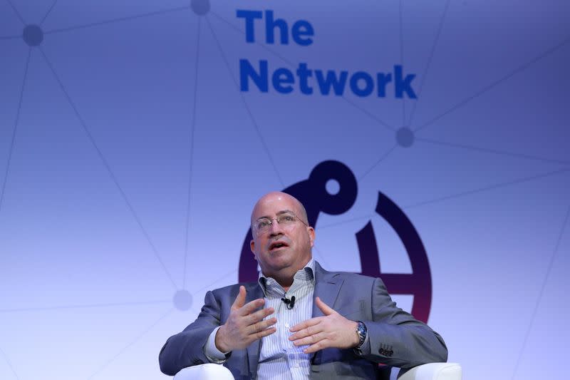 FILE PHOTO: CNN President Jeff Zucker attends a keynote event at the Mobile World Congress in Barcelona