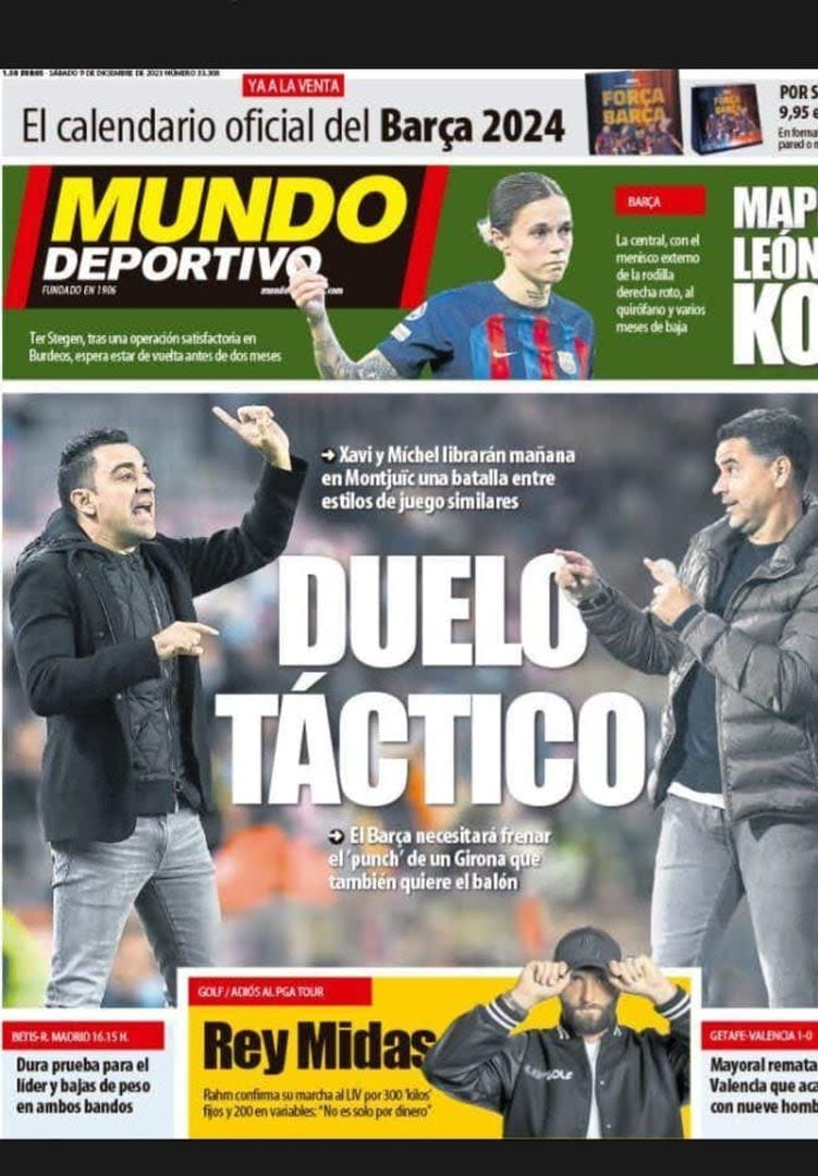 El diario Mundo Deportivo y su lectura del choque Barcelona-Girona